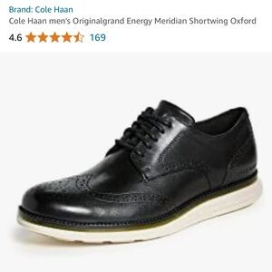 Cole Haan Meridian Black leather Shortwing Oxford leather men’s size 10.5